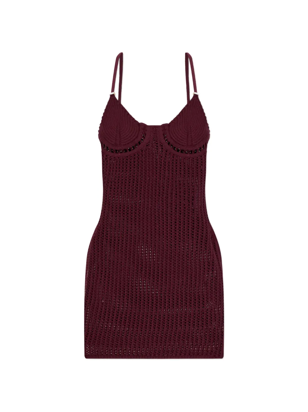 The Attico crochet-knit mini dress - Rosso