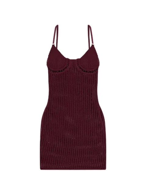 The Attico vestido corto tejido de crochet