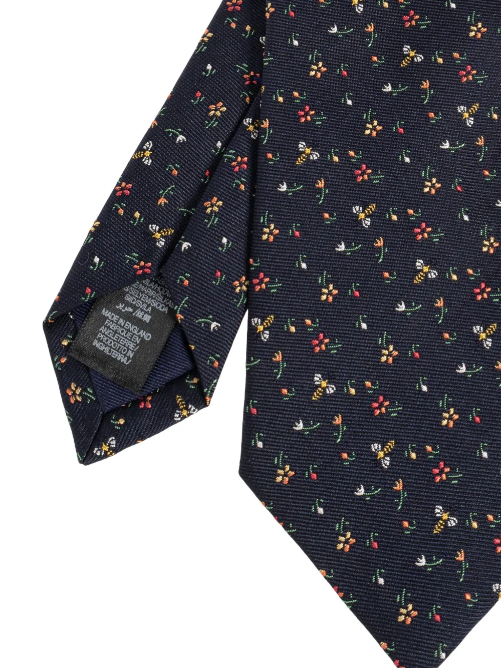 Paul Smith Stropdas met bloemenprint en bijenpatroon Blauw