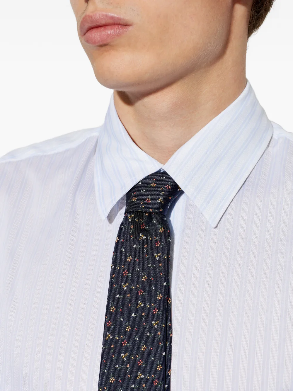Paul Smith Stropdas met bloemenprint en bijenpatroon Blauw