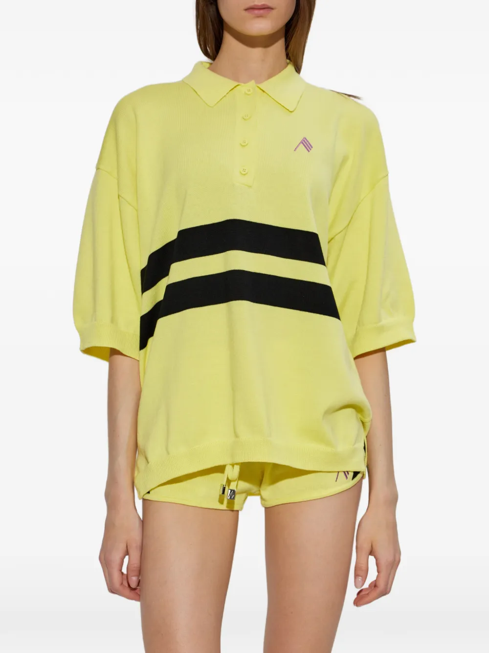 The Attico Gestreept poloshirt Geel