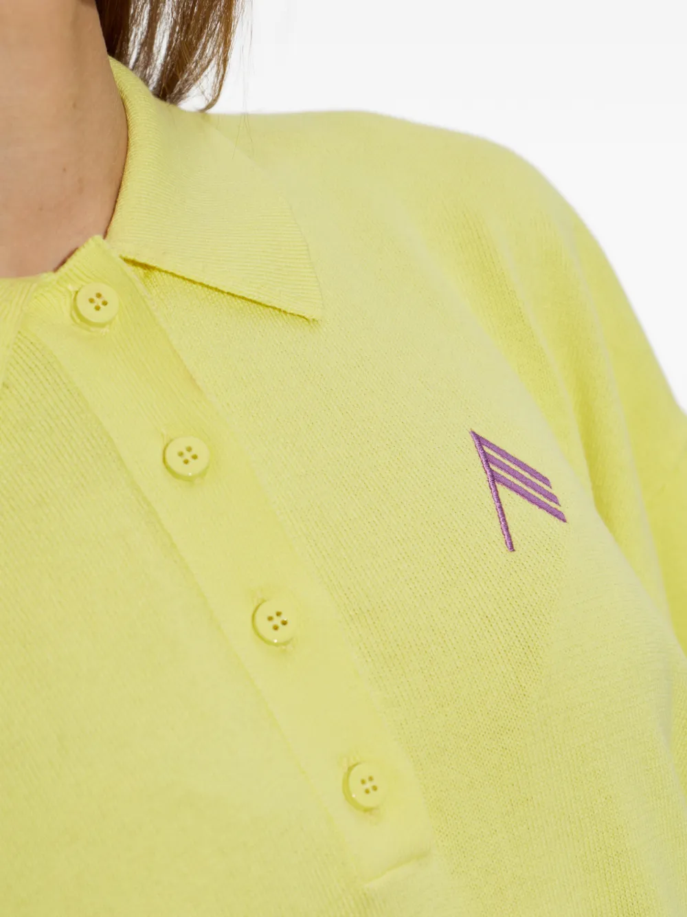 The Attico Gestreept poloshirt Geel