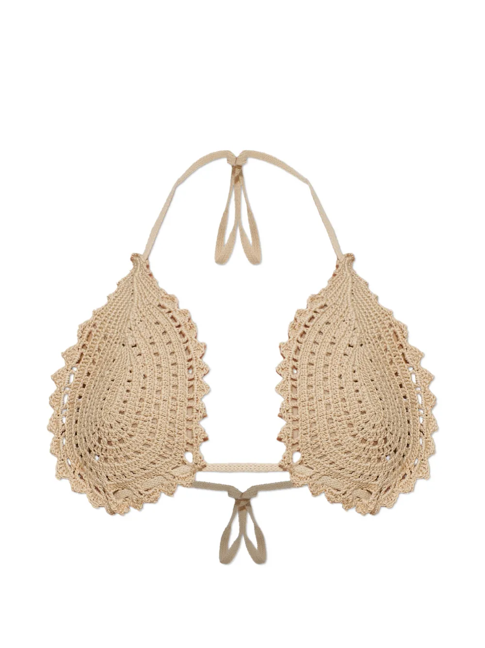 The Attico crochet scalloped-edge bra - Toni neutri