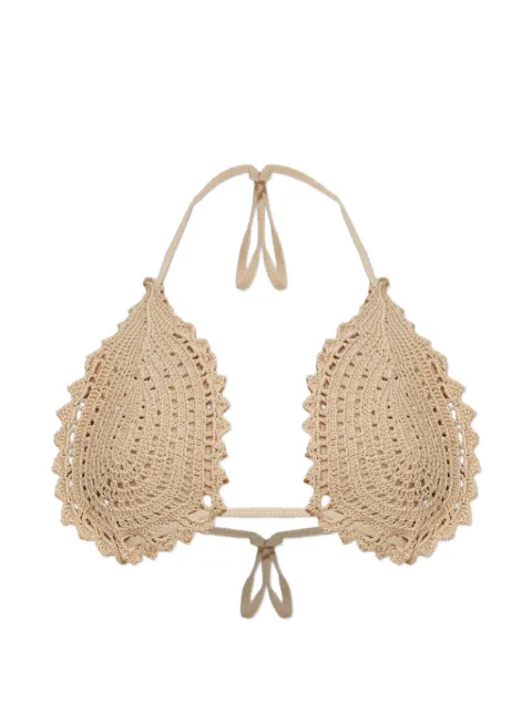 The Attico crochet scalloped-edge bra