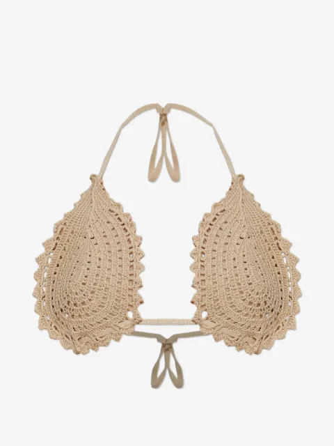 The Attico crochet scalloped-edge bra
