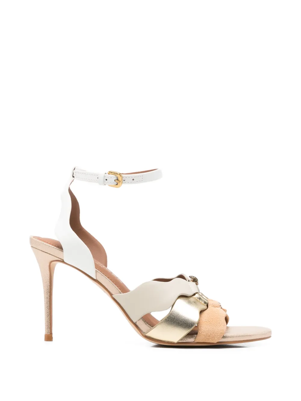 Kurt Geiger London scalloped-edge buckled sandals - Gold