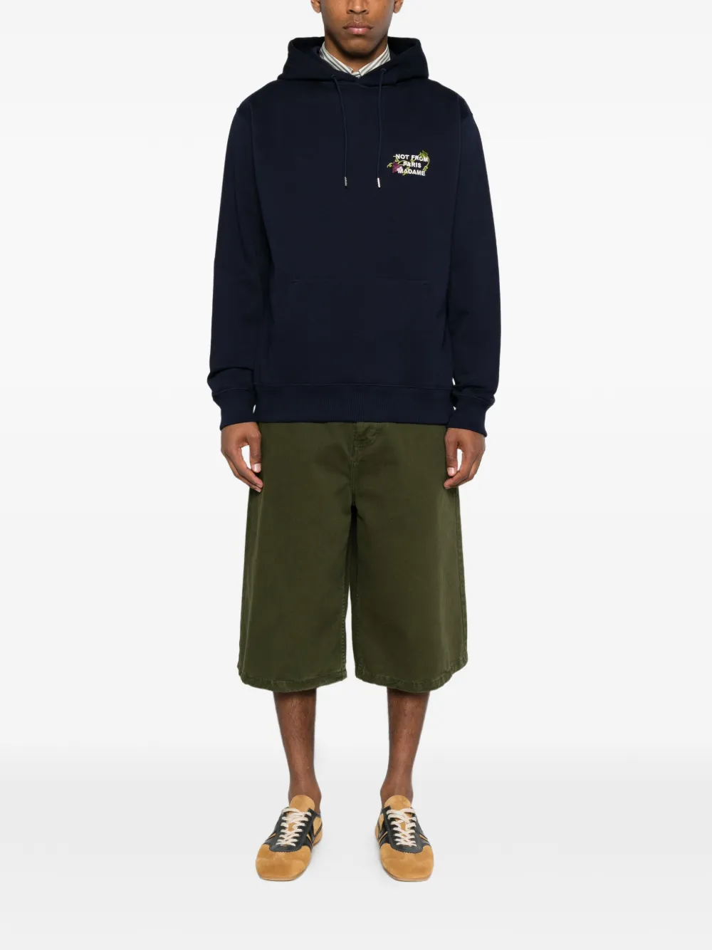 Drôle De Monsieur Hoodie met print Blauw