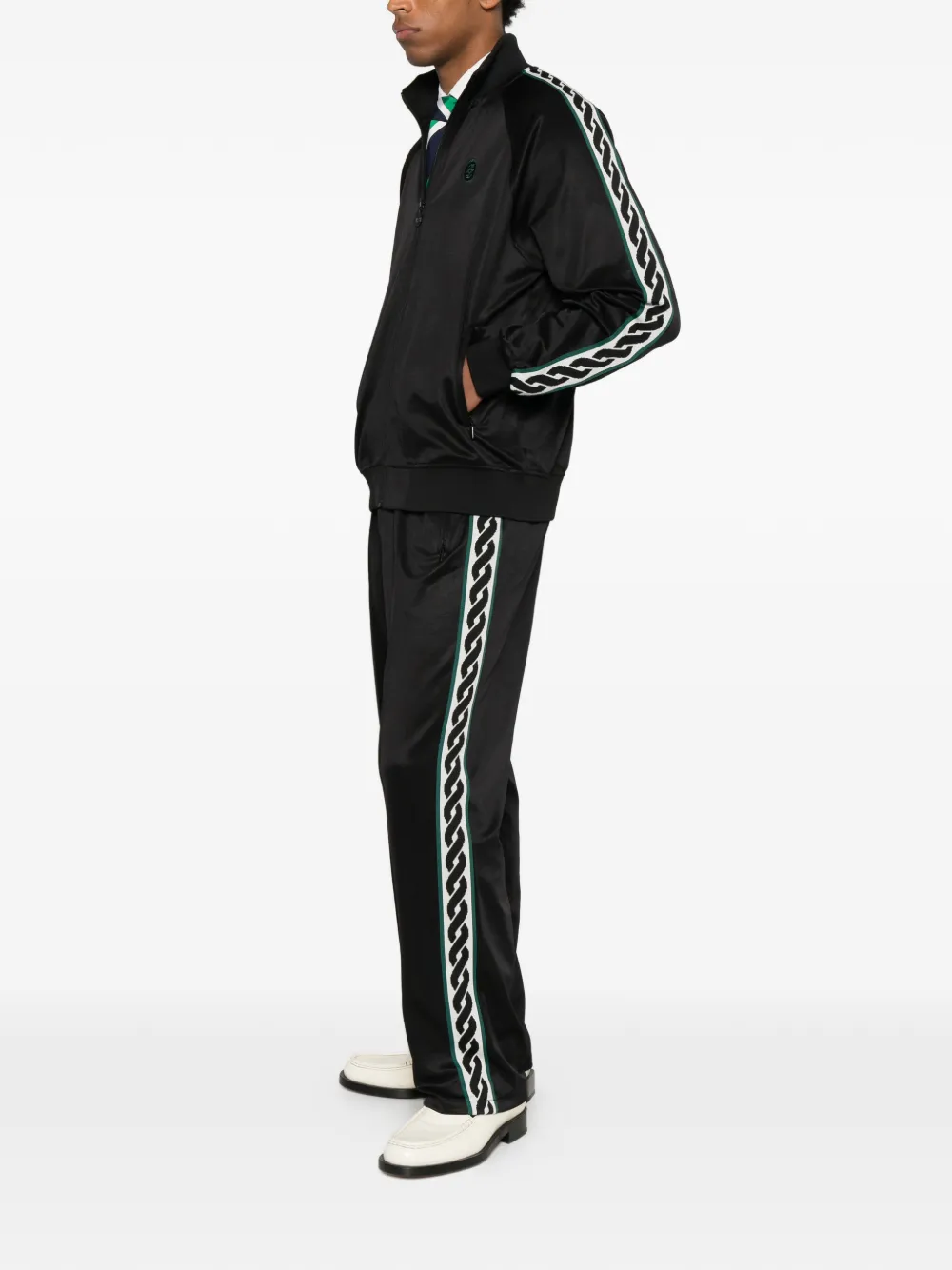 Drôle De Monsieur logo-patch side-stripe Jacket | Black | FARFETCH