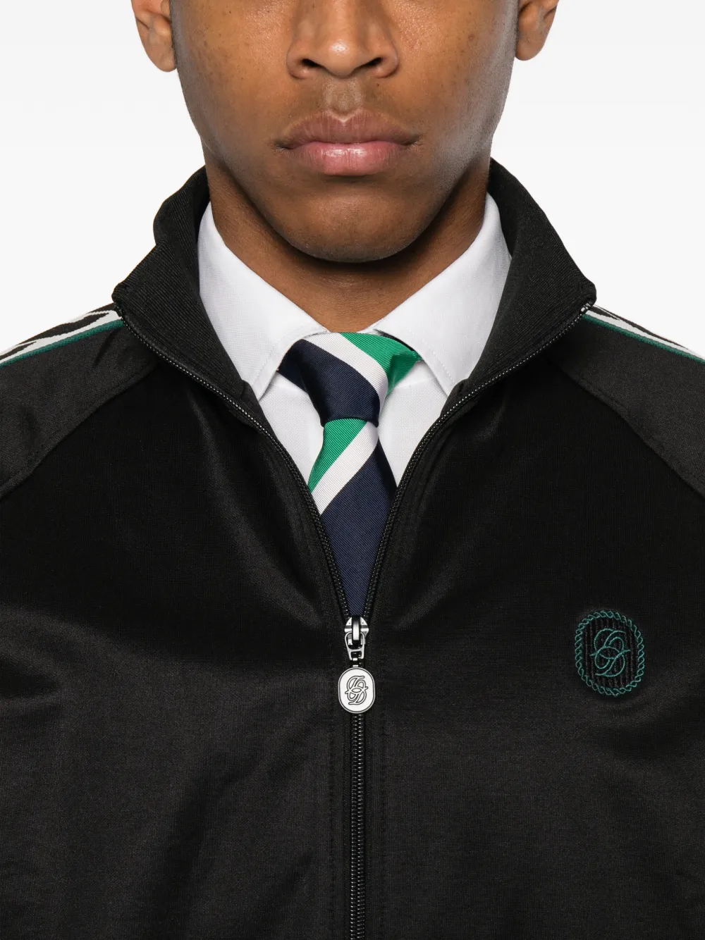 Drôle De Monsieur logo-patch side-stripe Jacket | Black | FARFETCH