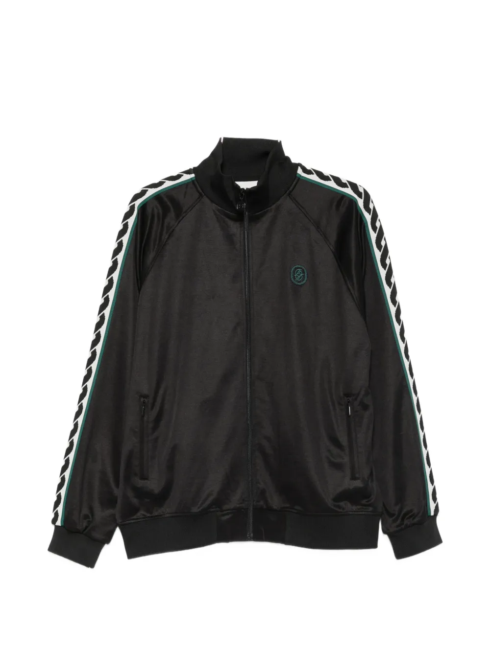 Drôle De Monsieur logo-patch side-stripe jacket - Schwarz