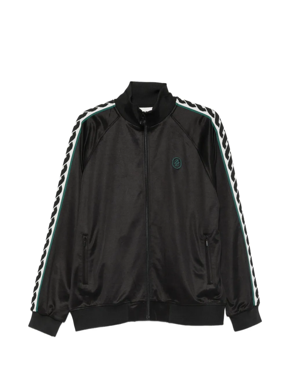 Drôle De Monsieur logo-patch side-stripe jacket - Nero