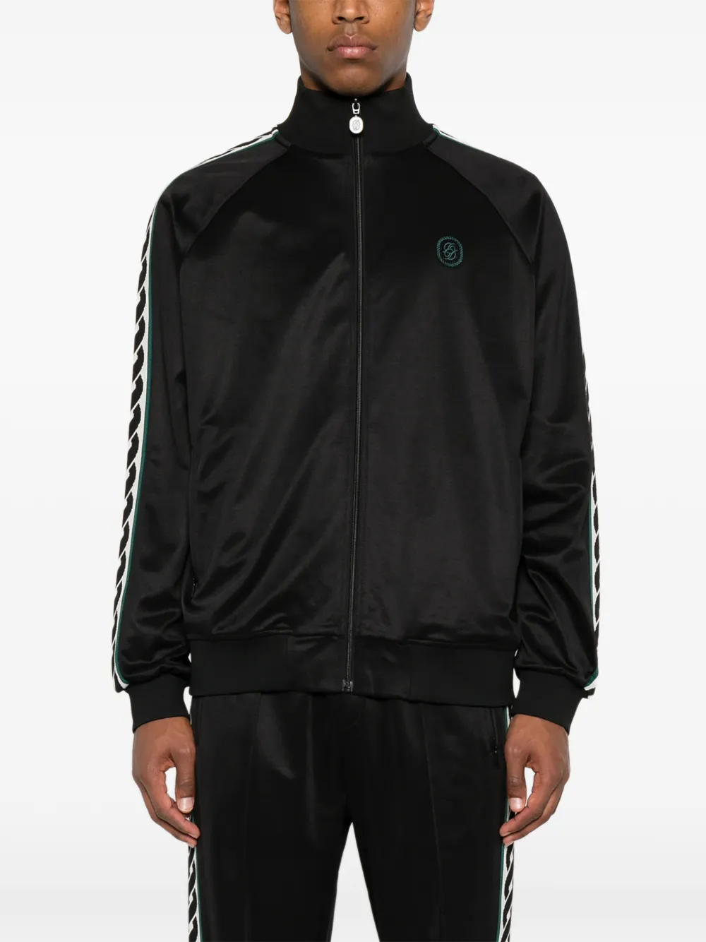 Drôle De Monsieur logo-patch side-stripe Jacket | Black | FARFETCH