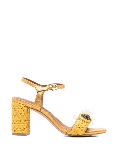 Kurt Geiger London — Eagle-head raffia-effect sandals