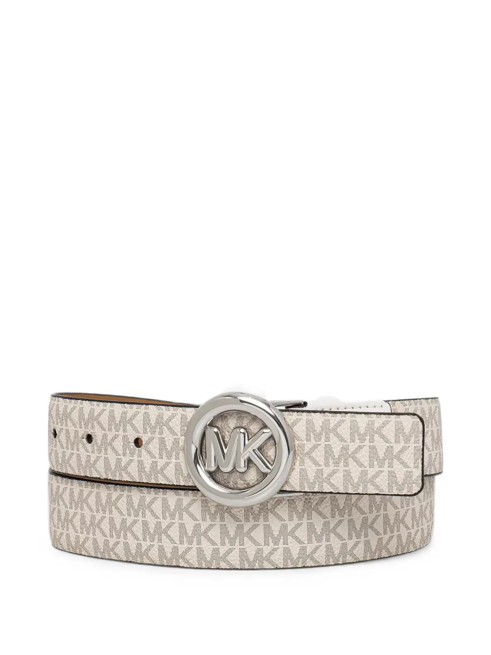 Michael Michael Kors monogram-pattern logo-plaque belt - Toni neutri