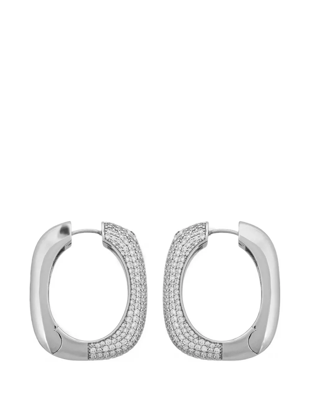 Michael Kors pavé square hoop earrings - Argento