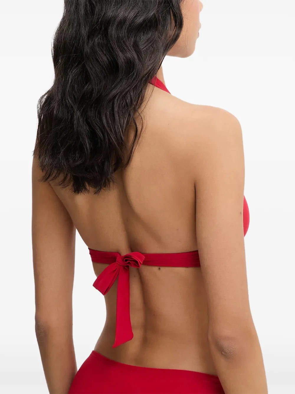 Michael Kors logo-plaque halterneck bikini Rood