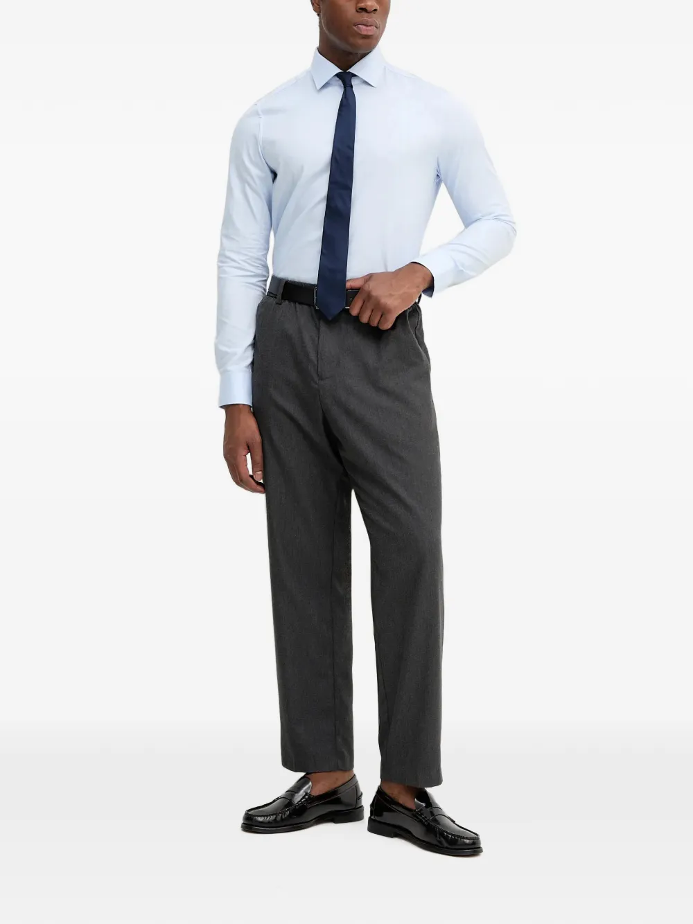 Michael Kors Slim-fit overhemd met geborduurd logo Blauw