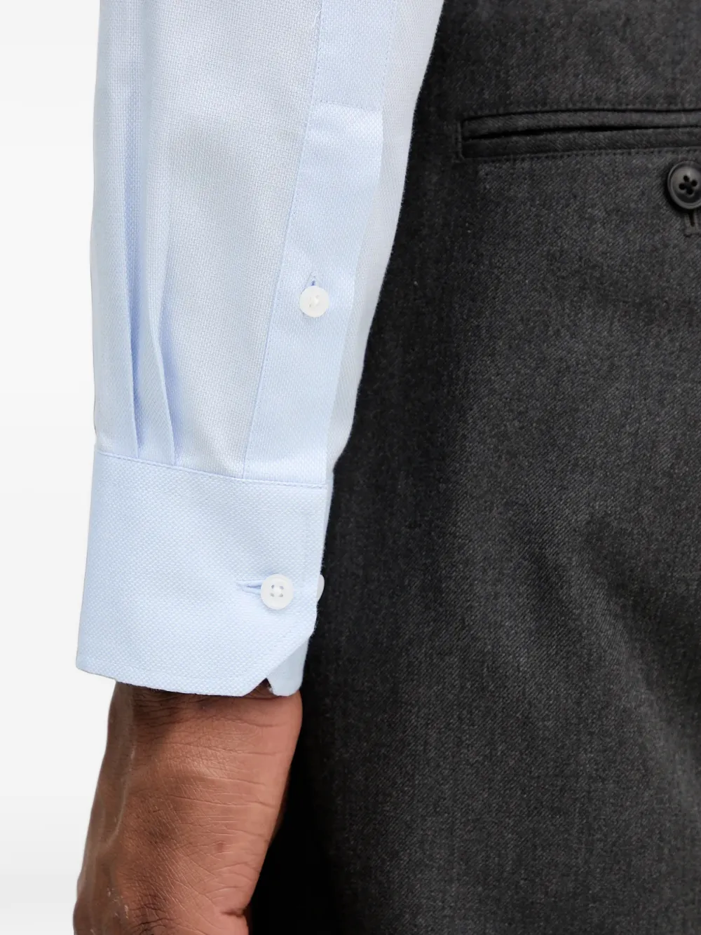 Michael Kors Slim-fit overhemd met geborduurd logo Blauw