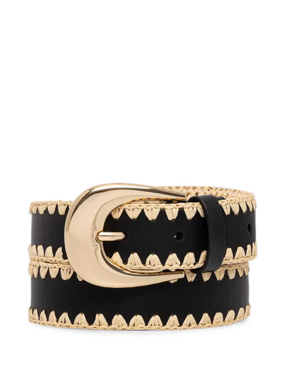 Michael Michael Kors whipstitch leather belt - Nero