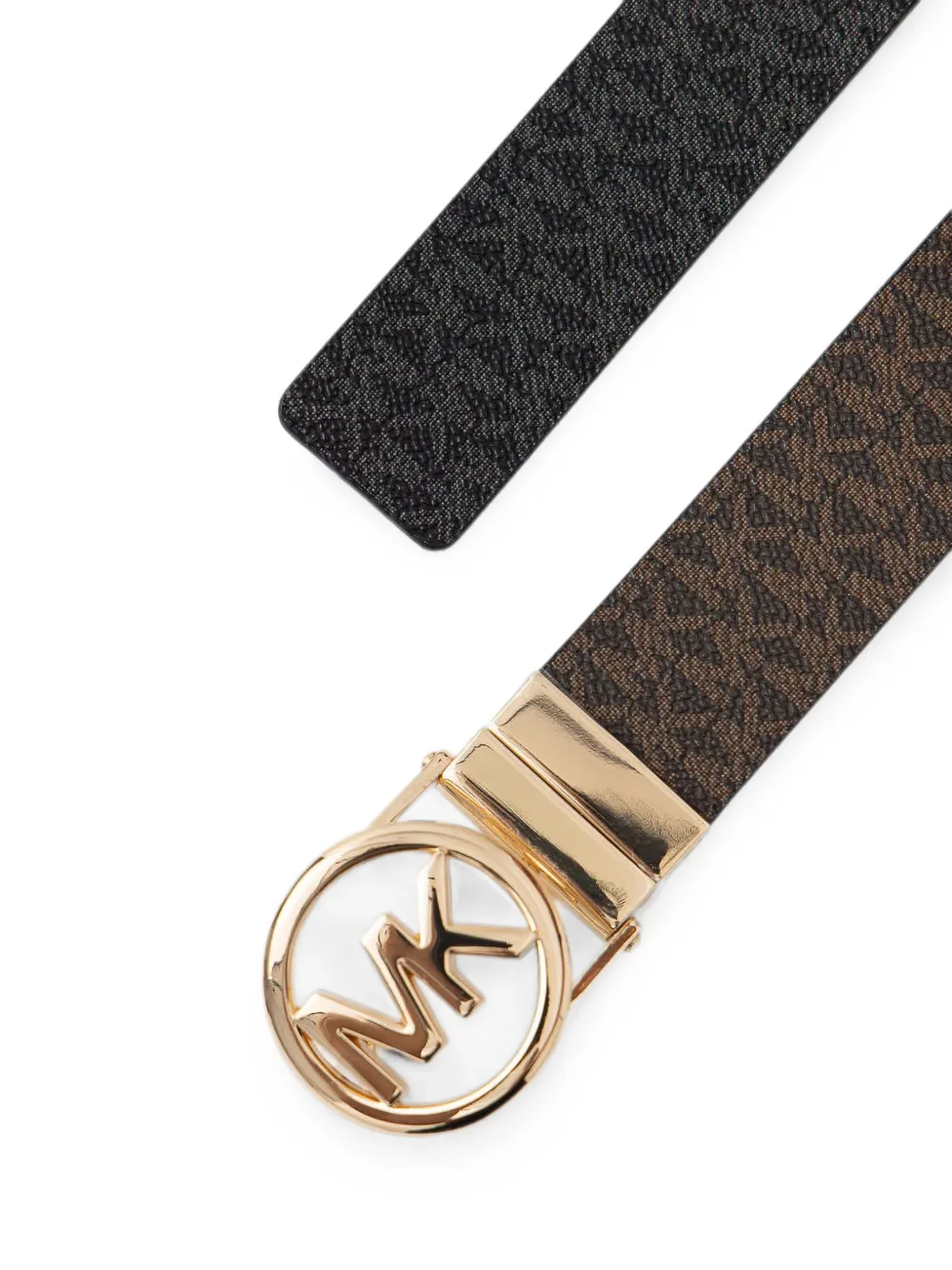 Michael Kors Omkeerbare riem met monogram-print Bruin
