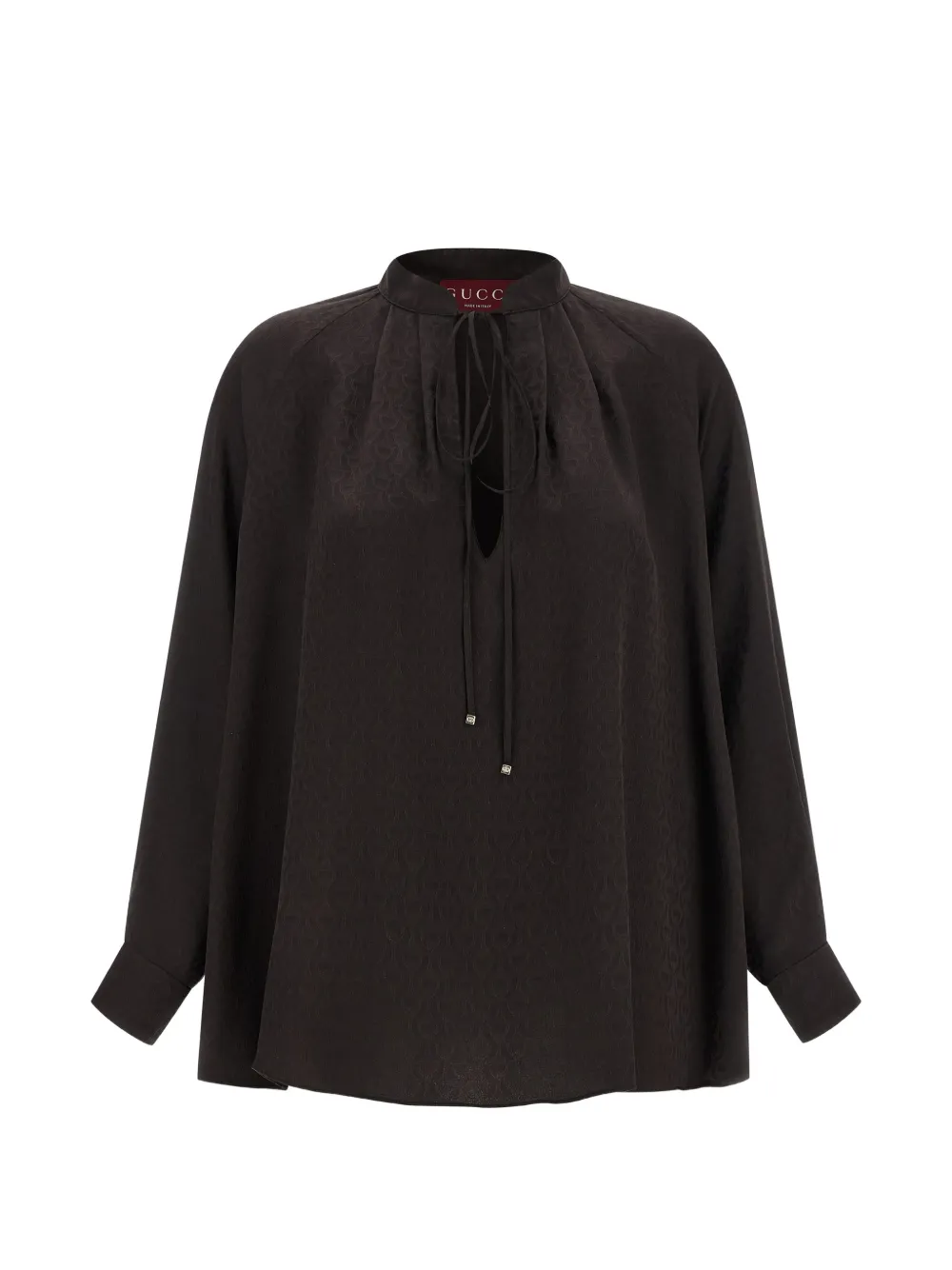 Gucci horsebit jacquard silk shirt - Brown