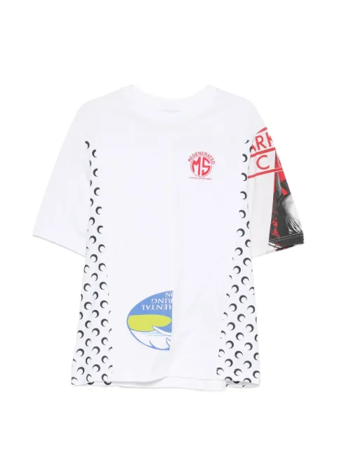Marine Serre T-shirt med grafisk tryk og paneler