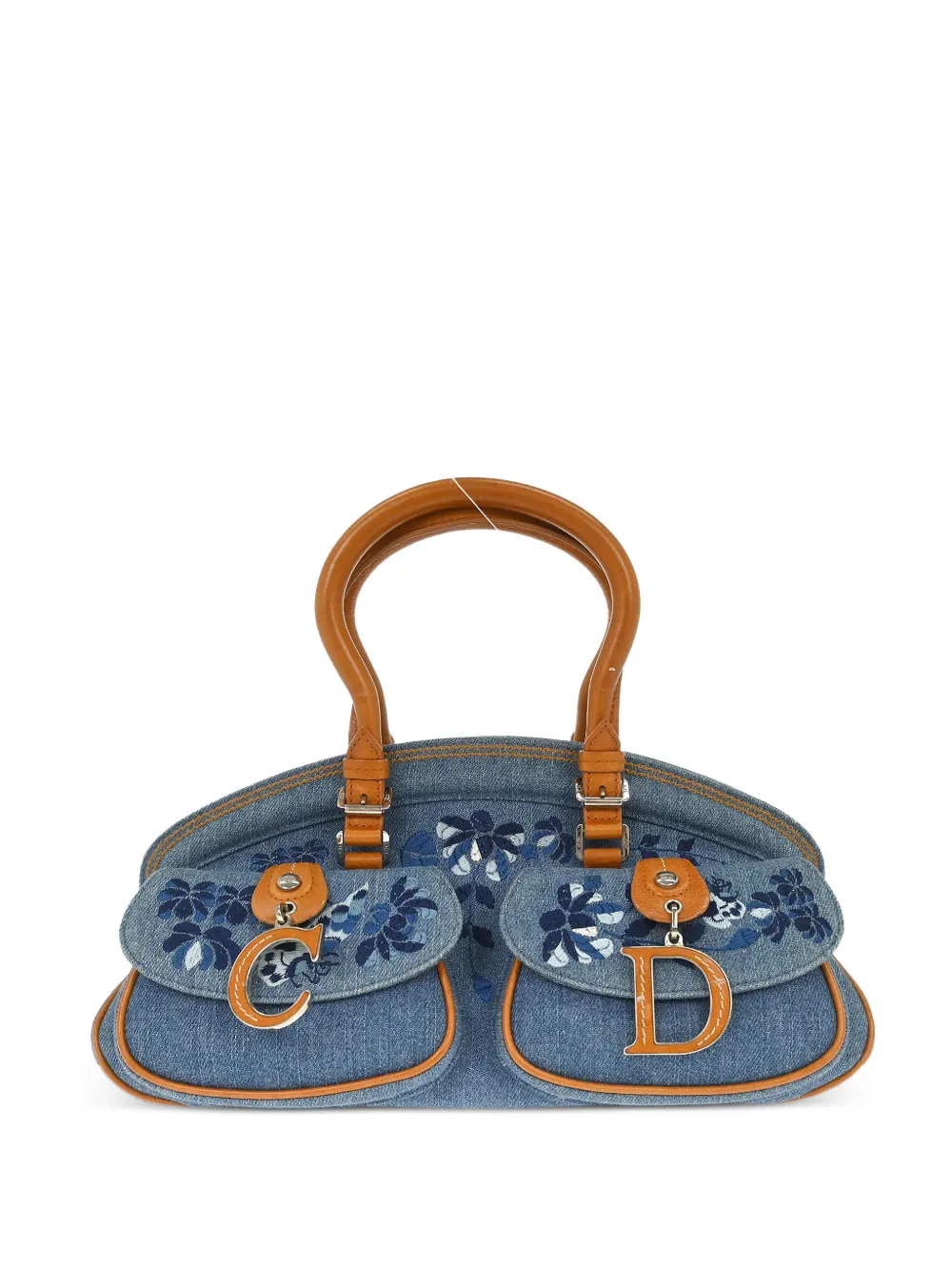 Christian Dior Pre-Owned 2005 Detective floral-embroidered tote bag - Blu