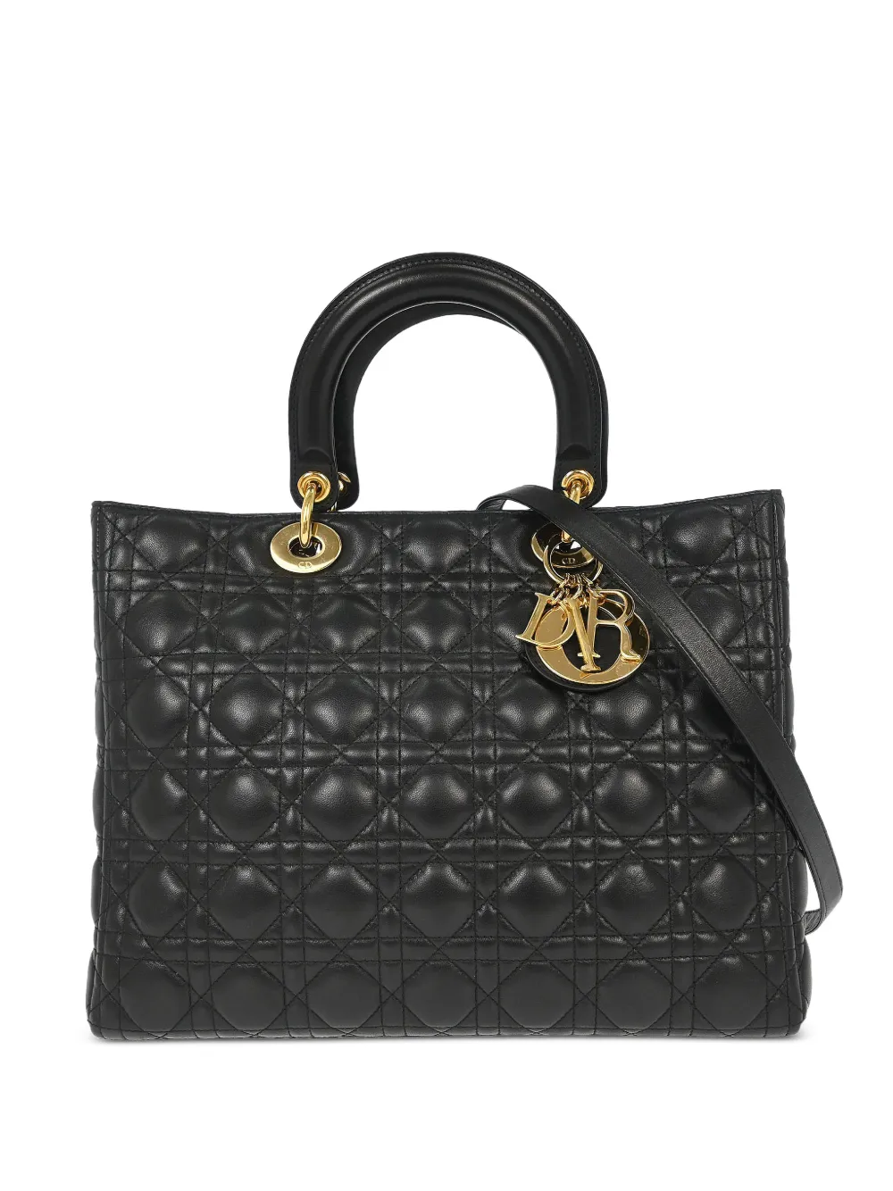 Christian Dior Pre-Owned 2009 Lady Dior leather handbag - Nero