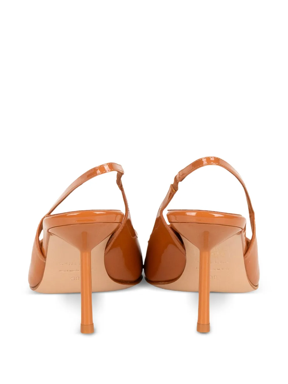 Le Silla patent-finish slingback sandals Oranje