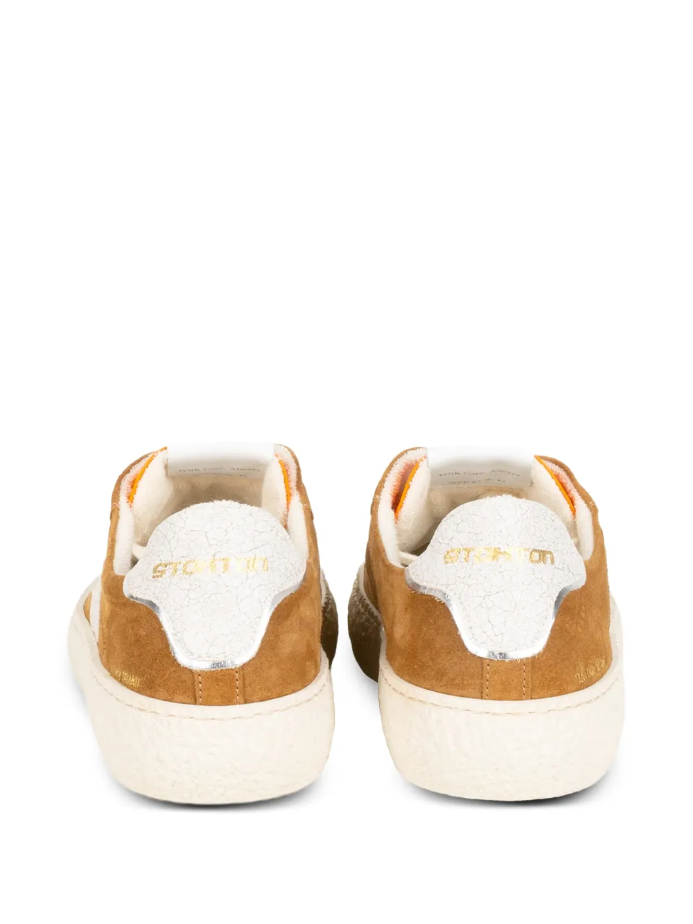 Stokton Power suède sneakers met bliksemflits Bruin
