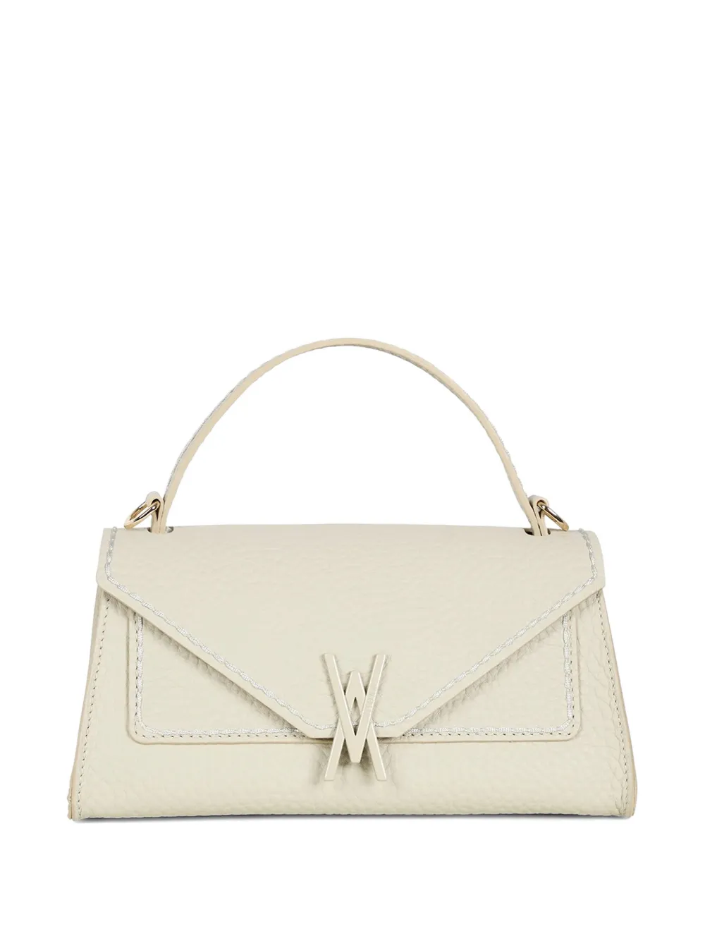 VISONA` Valentina grained-leather envelope clutch bag - Toni neutri