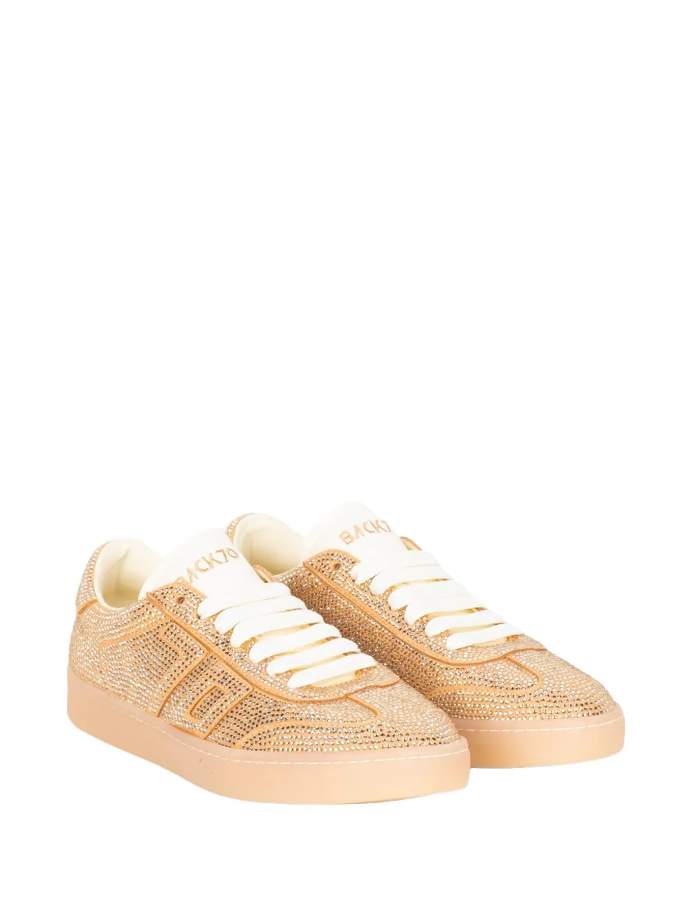 BACK 70 SMART leren sneakers verfraaid met stras Goud