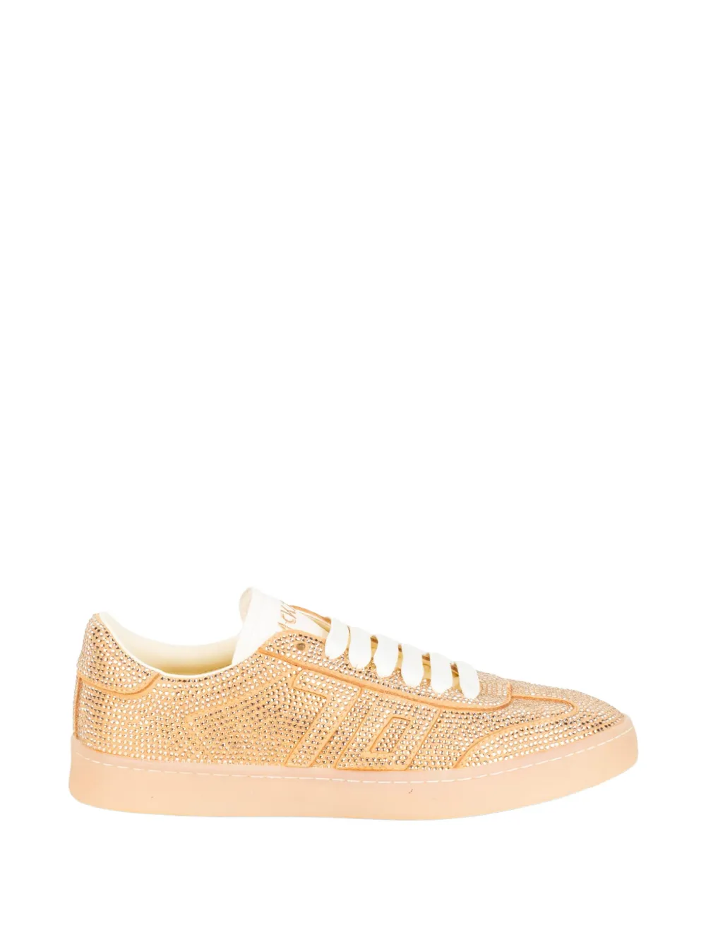Back 70 Smart Strass-embellished Leather Sneakers In Gold