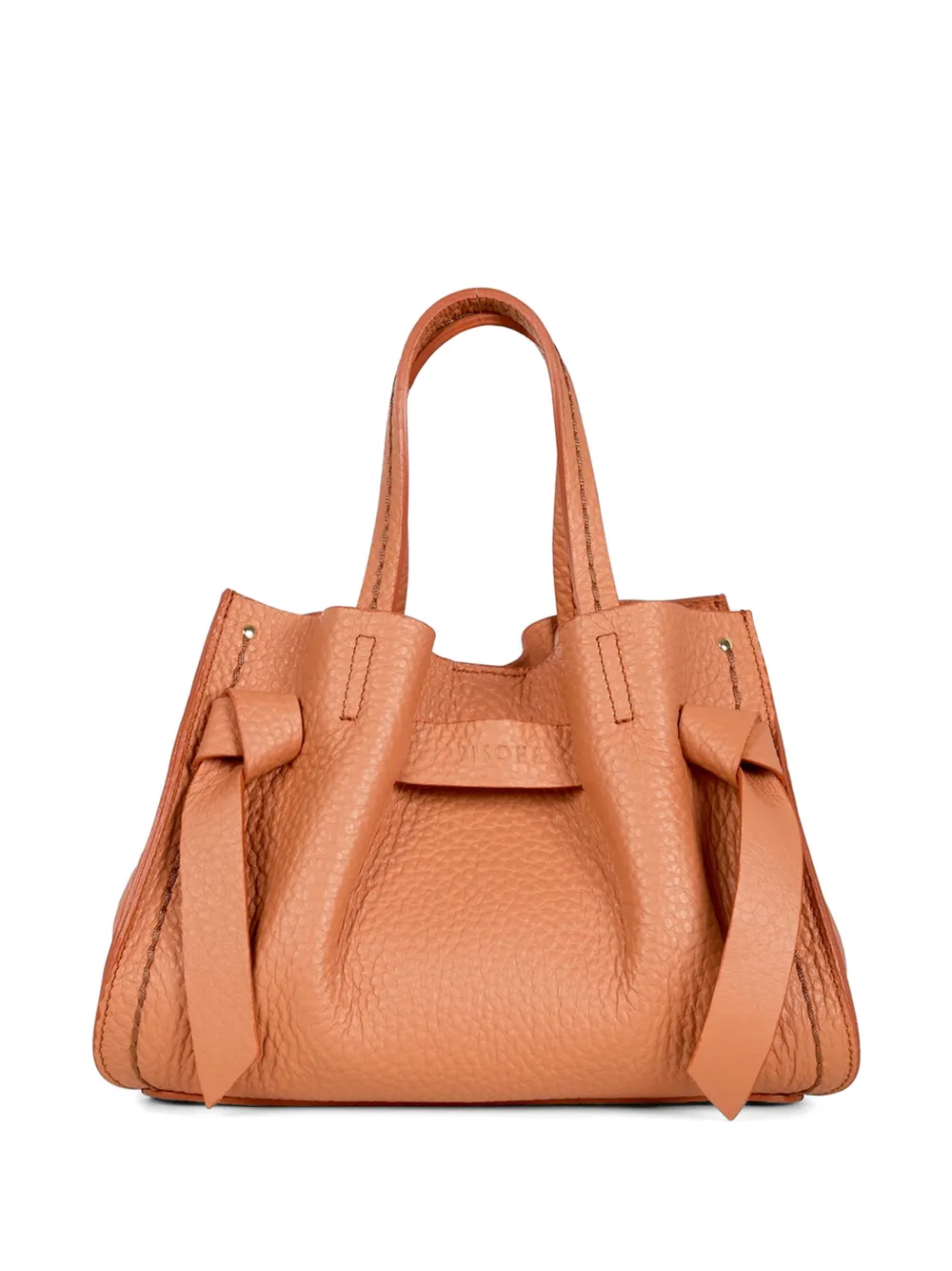 VISONA` Vittoria Blush grainy knotted tote bag - Toni neutri