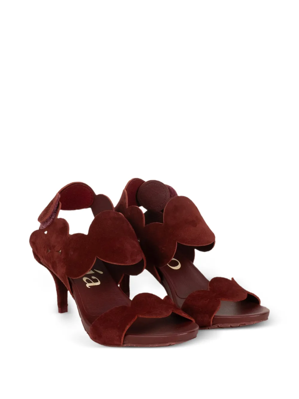 Pedro Garcia Winslet scalloped-edge touch-strap sandals Rood