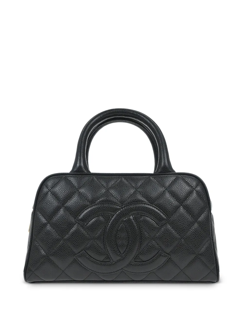 CHANEL Pre-Owned 2003 Caviar leather bowling tote bag - Black