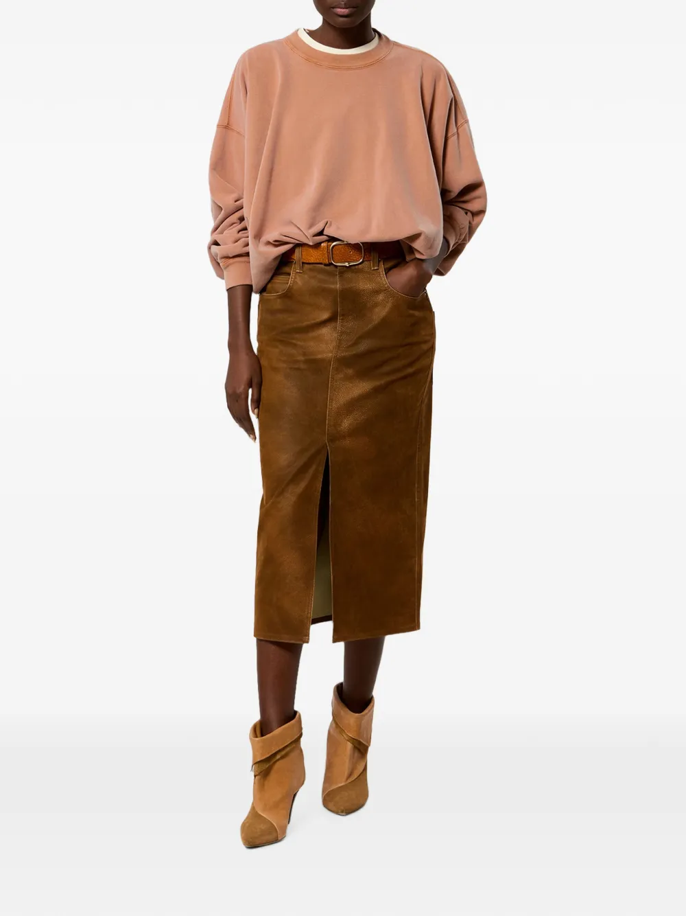 MARANT ÉTOILE Sauria hoodie met gewikkelde voorkant Oranje