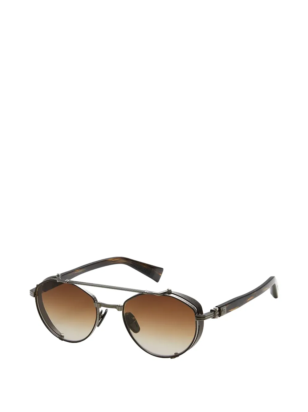Balmain Eyewear Brigade IV zonnebril met geometrisch montuur en dubbele neusbrug Bruin