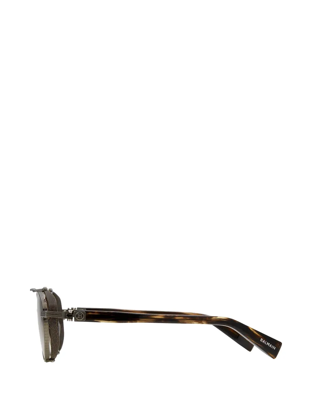 Balmain Eyewear Brigade IV zonnebril met geometrisch montuur en dubbele neusbrug Bruin
