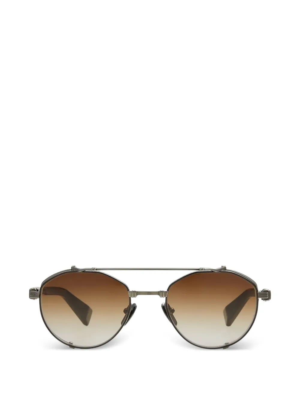 Balmain Eyewear Brigade IV zonnebril met geometrisch montuur en dubbele neusbrug Bruin