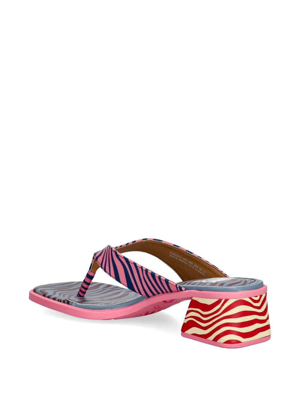 Camper Twins zebra-print sandals Roze