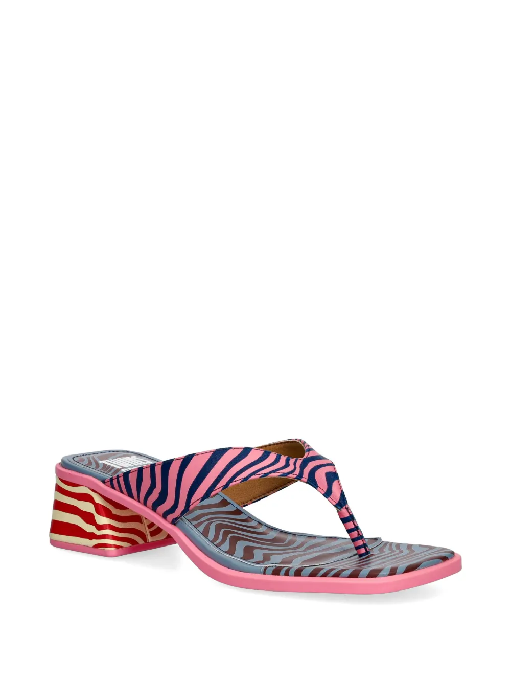 Camper Twins zebra-print sandals Roze