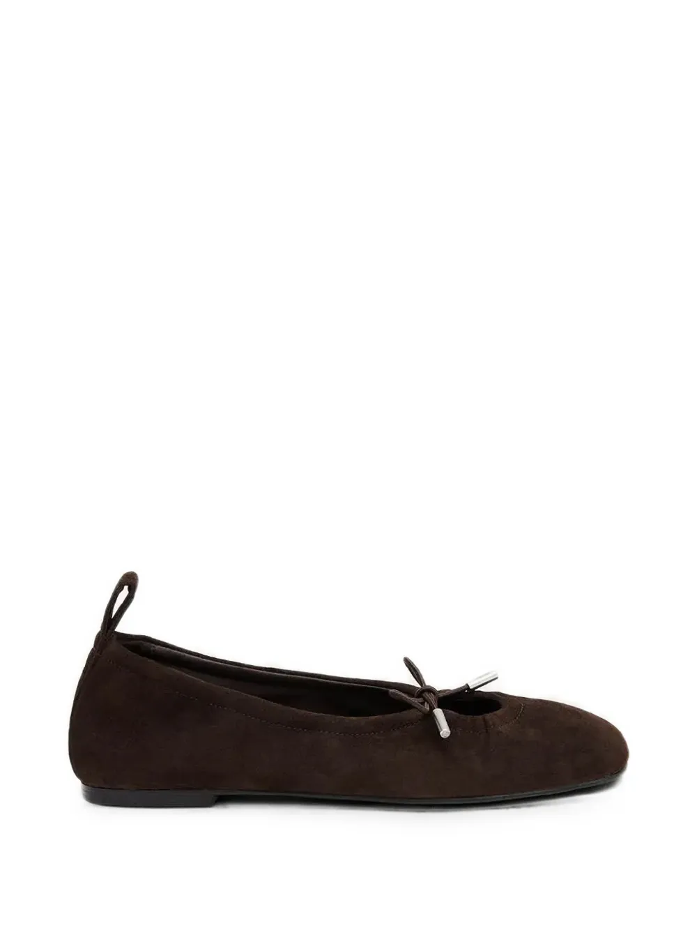 ALOHAS Rosalind bow-detail suede ballet flats - Marrone