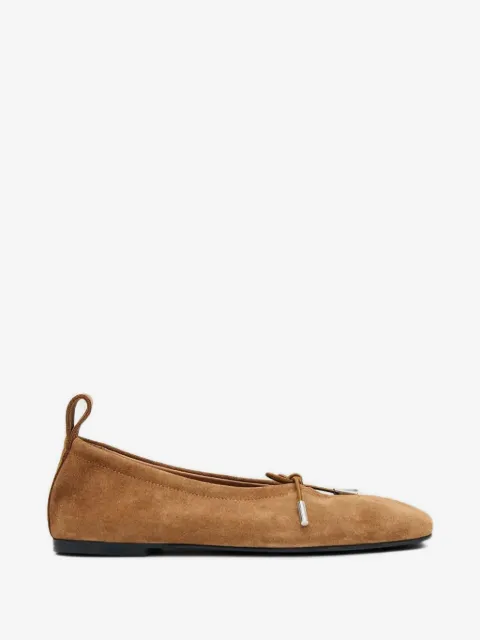 ALOHAS Rosalind bow-detail suede ballet flats