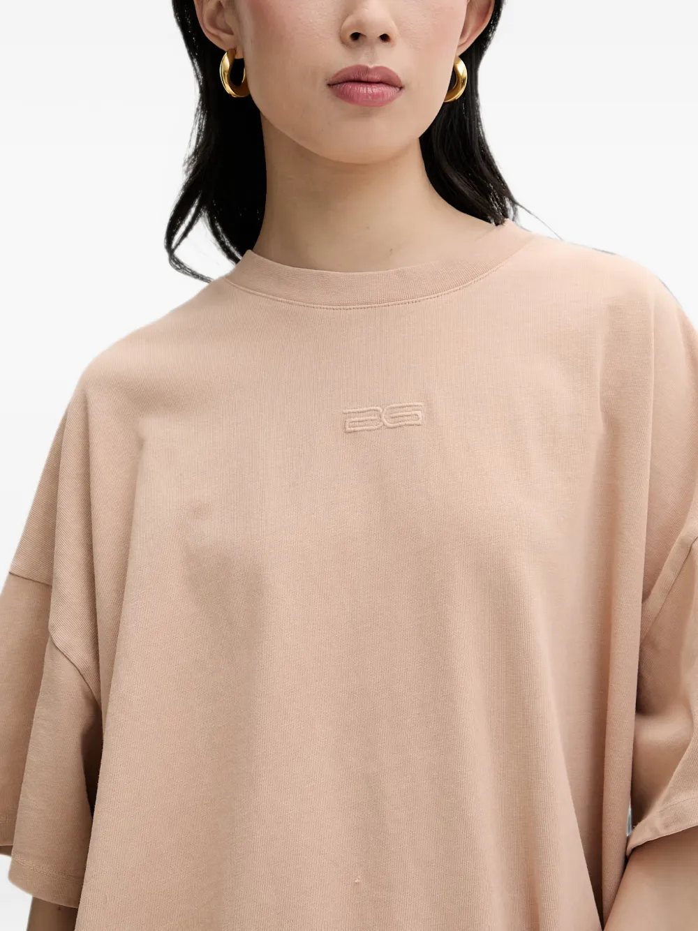 Gestuz JioGZ oversized T-shirt met geborduurd logo Beige