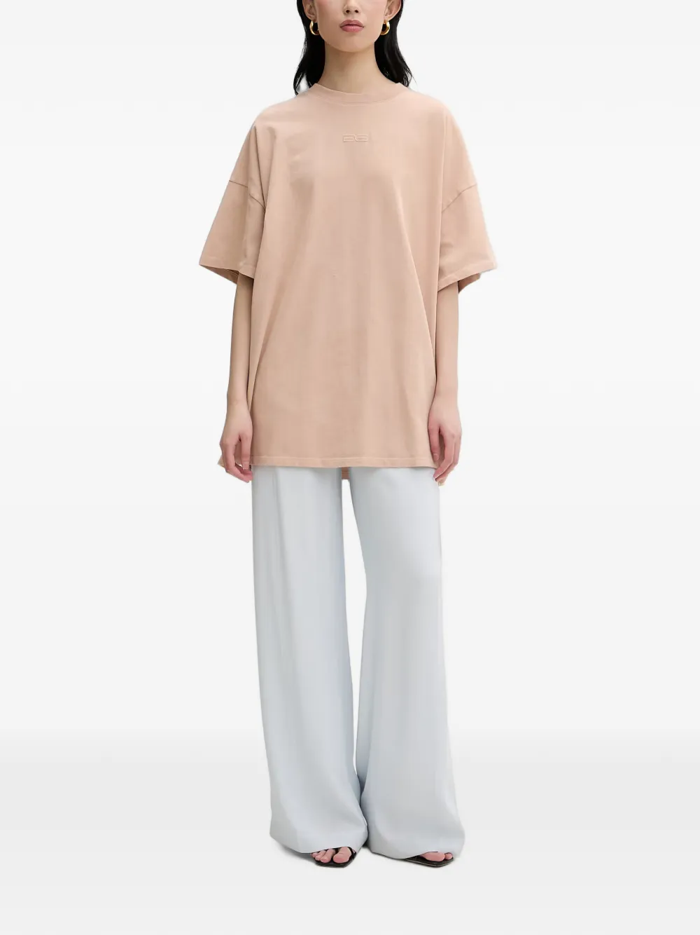 Gestuz JioGZ oversized T-shirt met geborduurd logo Beige
