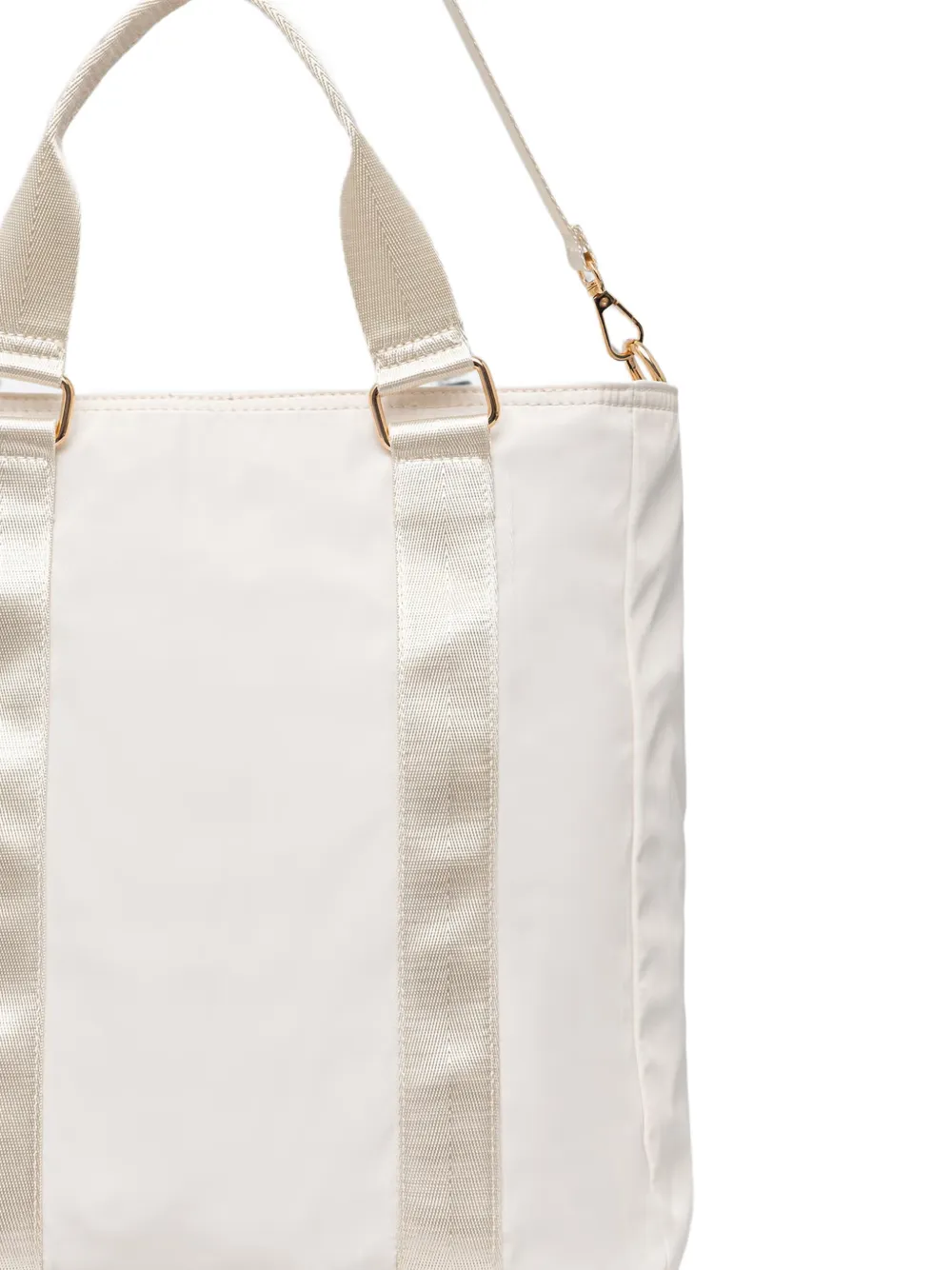 Blauer Shopper met logopatch Wit