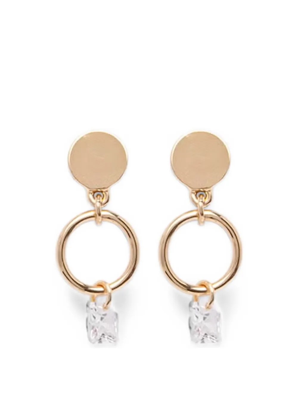 DKNY crystal-pendant hoop earrings - Gold