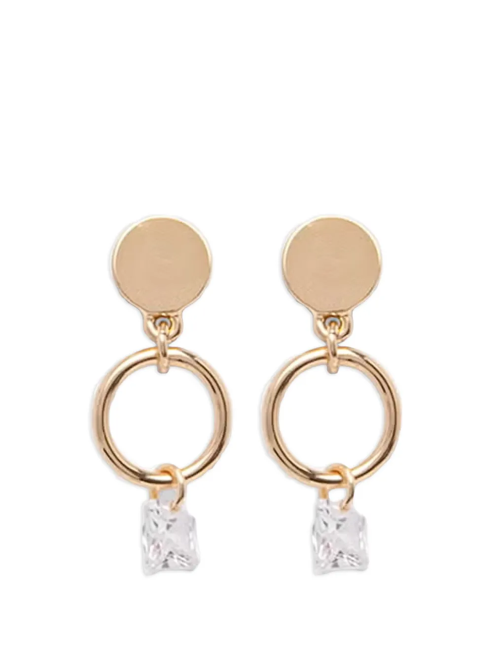 DKNY crystal-pendant hoop earrings - Oro