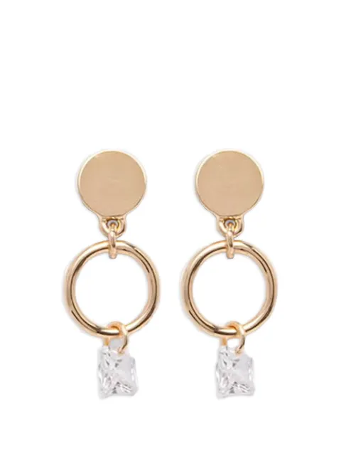 DKNY crystal-pendant hoop earrings